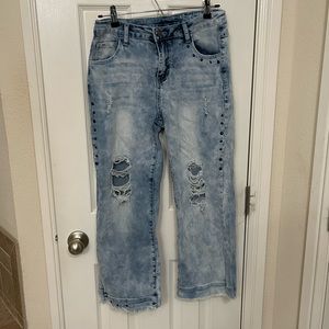 Boyfriend cropped jeans crazy train sz 5/27